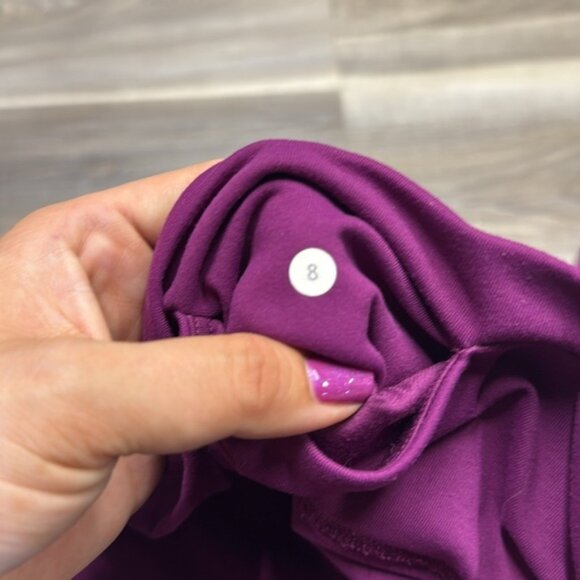 Lululemon purple leggings with lace up mesh sides, size 8 - Picture 7 of 7